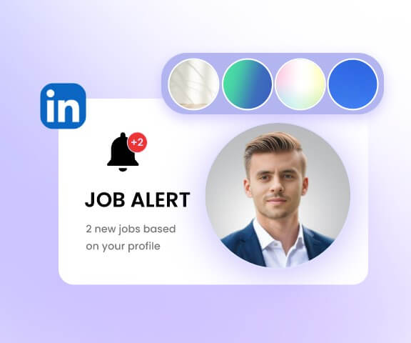 a male business headshot with different backgrounds applied to LinkedIn