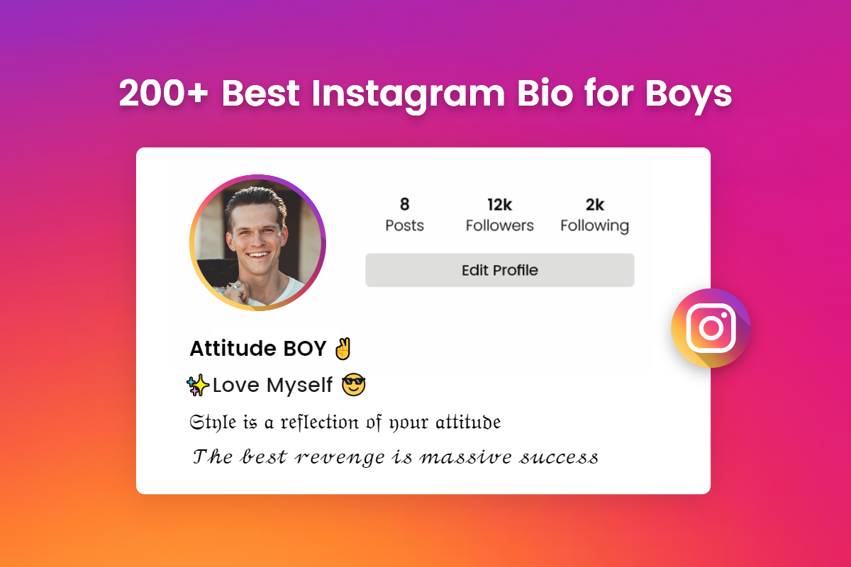 BEST 750+) Instagram Bio For Boys - Attitude & Love 2024 - tgs.com.vn