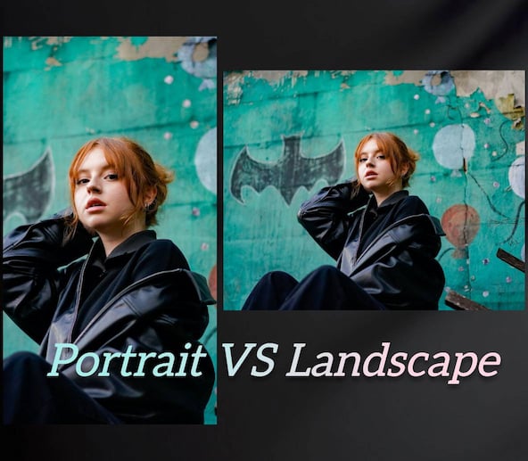 A fotor blog header about a comparison image of a cool woman in portrait and landscape