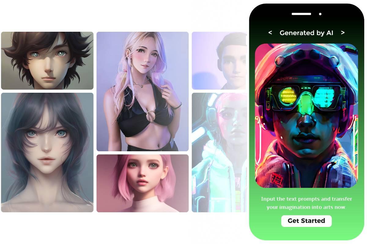 Premium AI Image  Anime character with different poses of a woman with a  camera generative ai