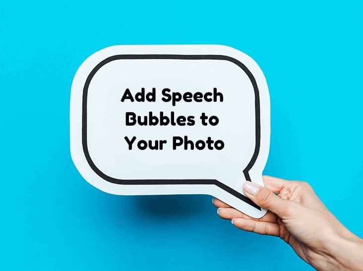 speech bubble on photo