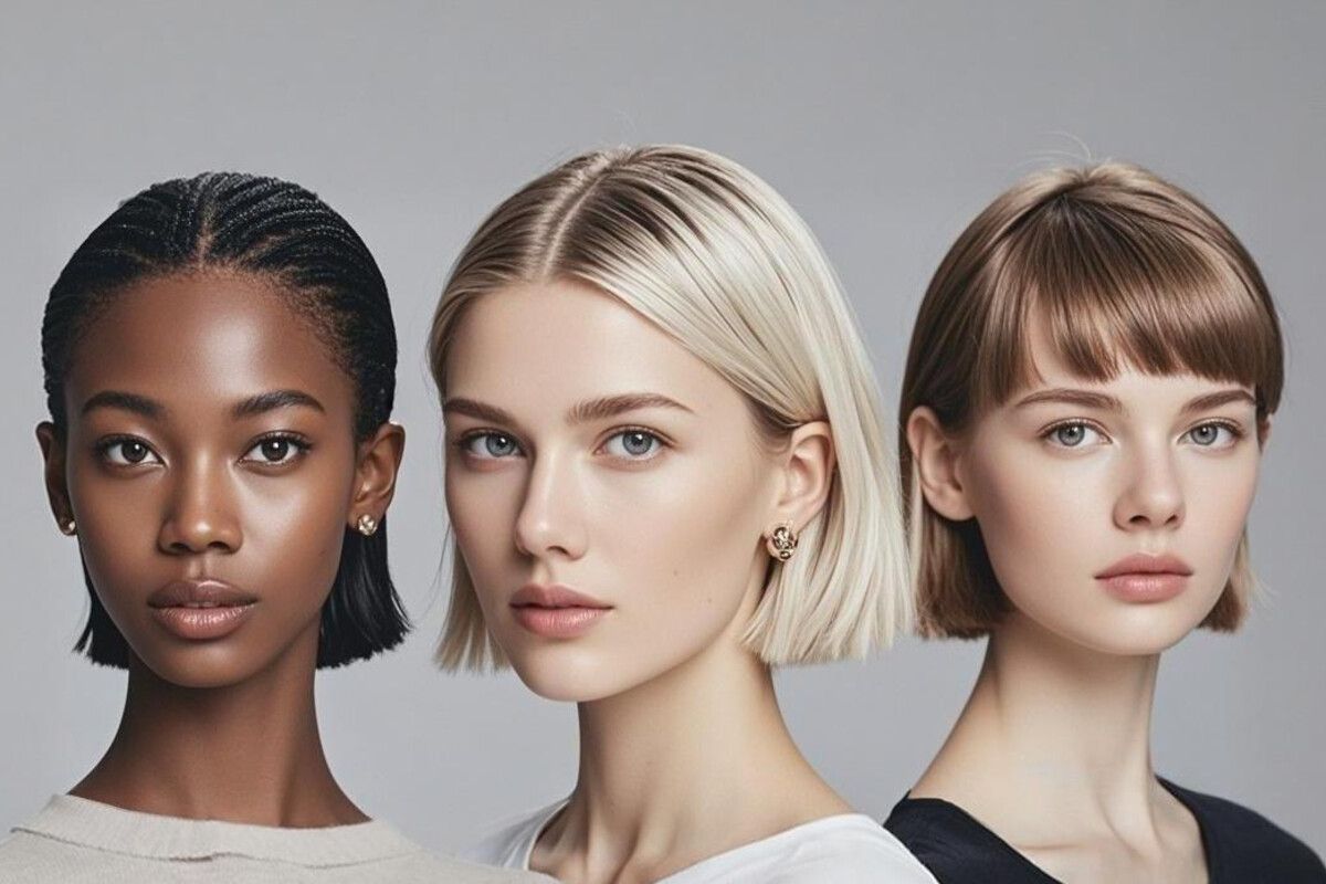 image bannière de blog de Fotor mettant en scène trois femmes avec différentes modernes coupes courtes pour femme