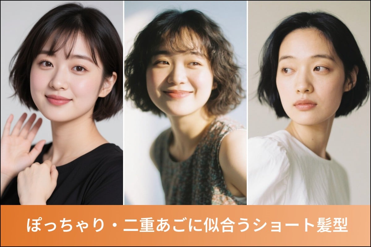 ぽっちゃり・二重あご・丸顔に似合うショート髪型