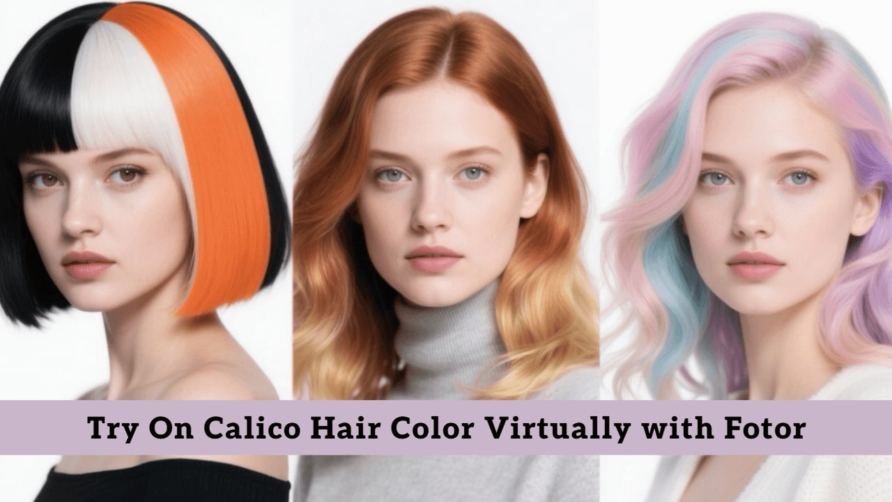 Try on calico hair color with fotor ai agent jpg