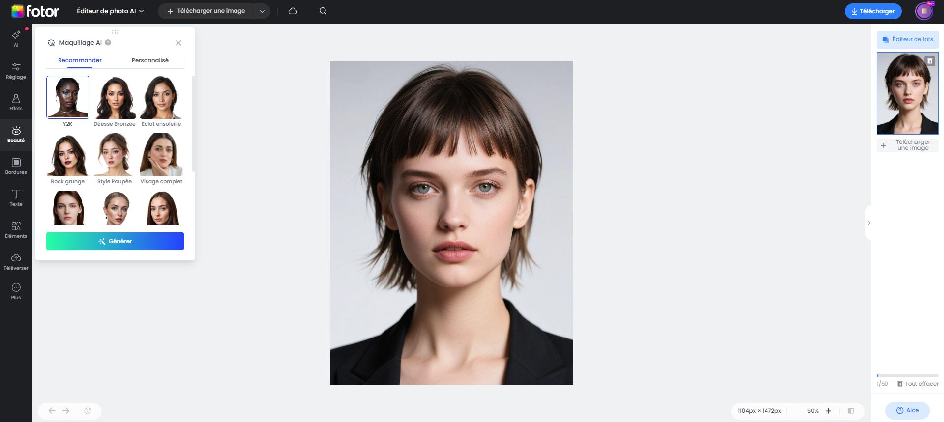 étape 2 générer un maquillage IA