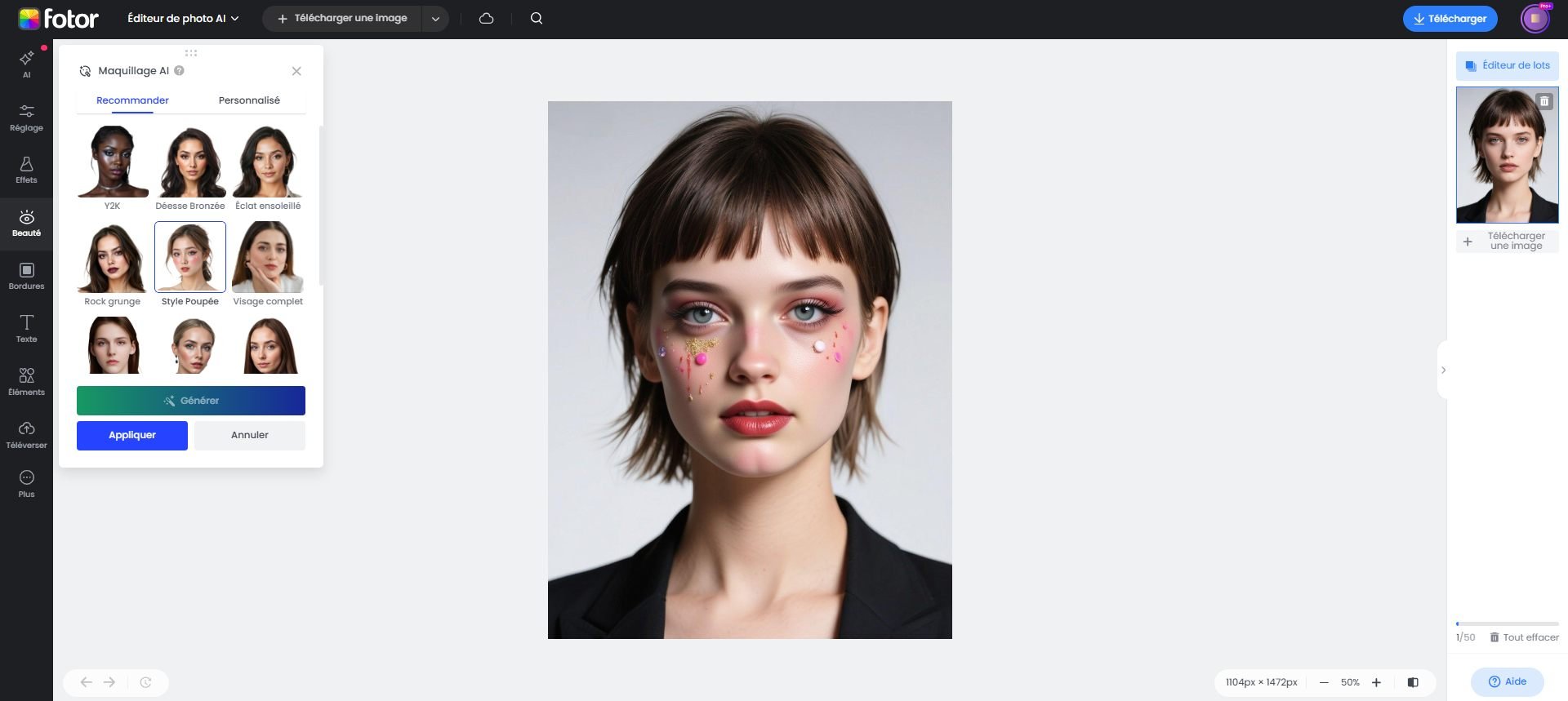 étape 3 télécharger le maquillage et continuer l'édition