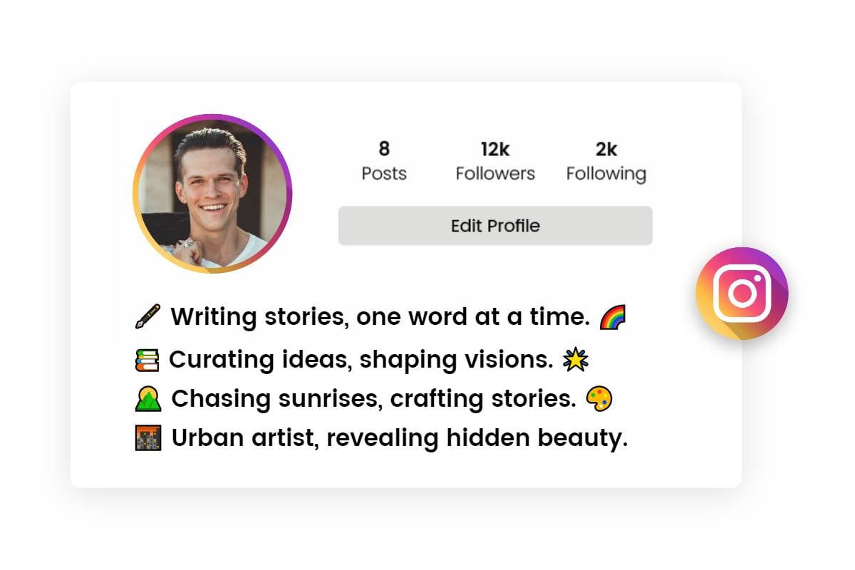 2 line bio for instagram for boy creative
