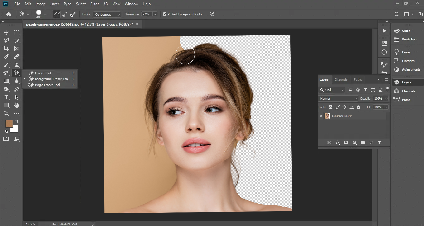 remove background from image corel photo paint