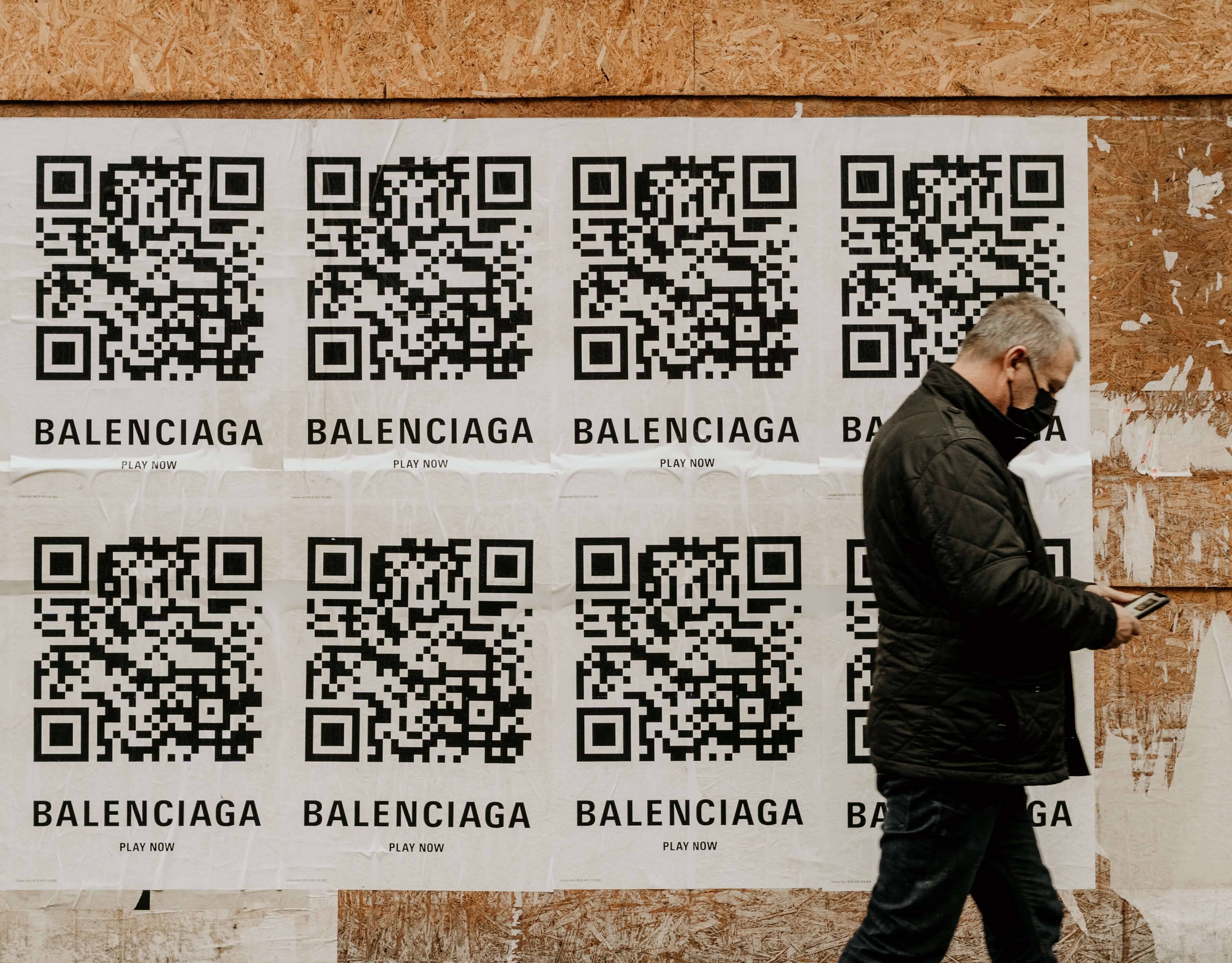 A QR code AD for Balenciaga