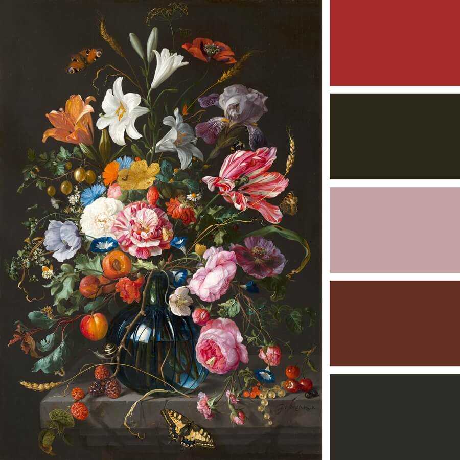 A color palette taken from a oil painting