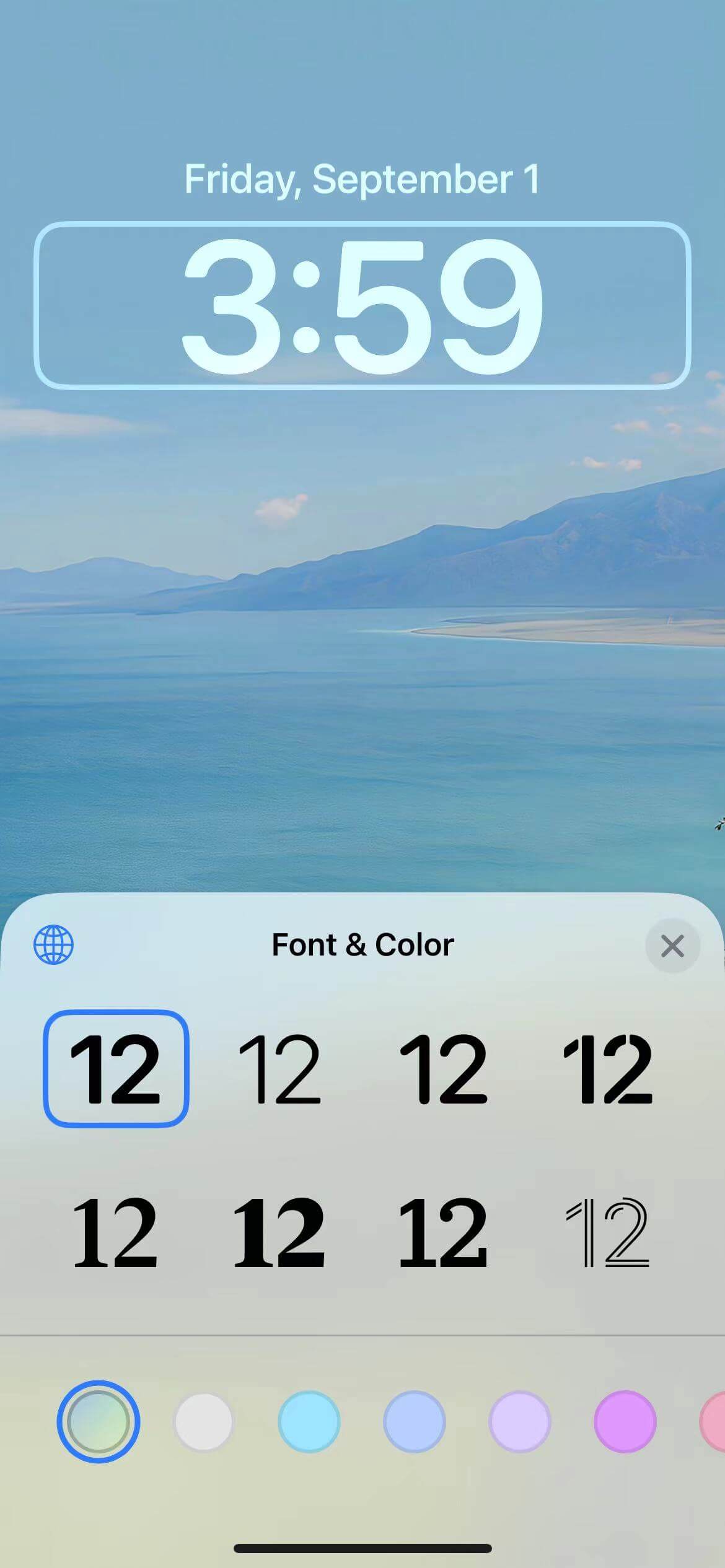 how to change time on home screen iphone