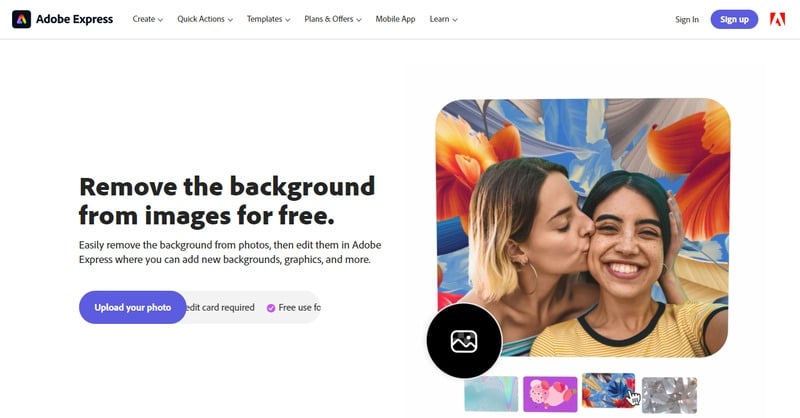 Adobe Express background remover