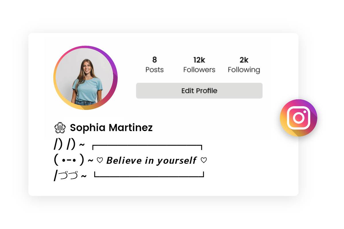 Aesthetic Instagram bio with emojis, symbols & text Art