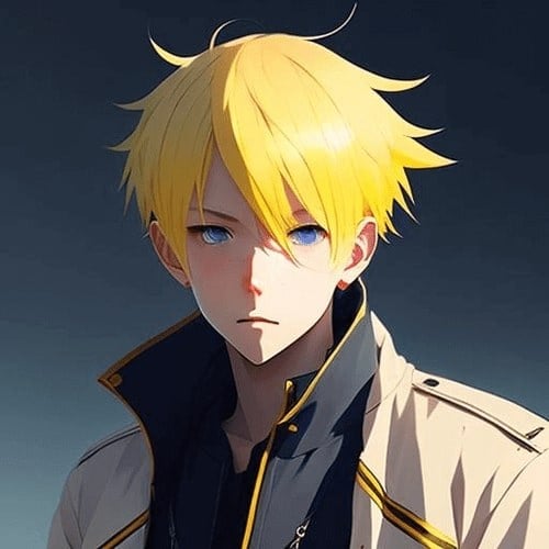 Anime Cool Boy With Yellow Hair Discord PFP