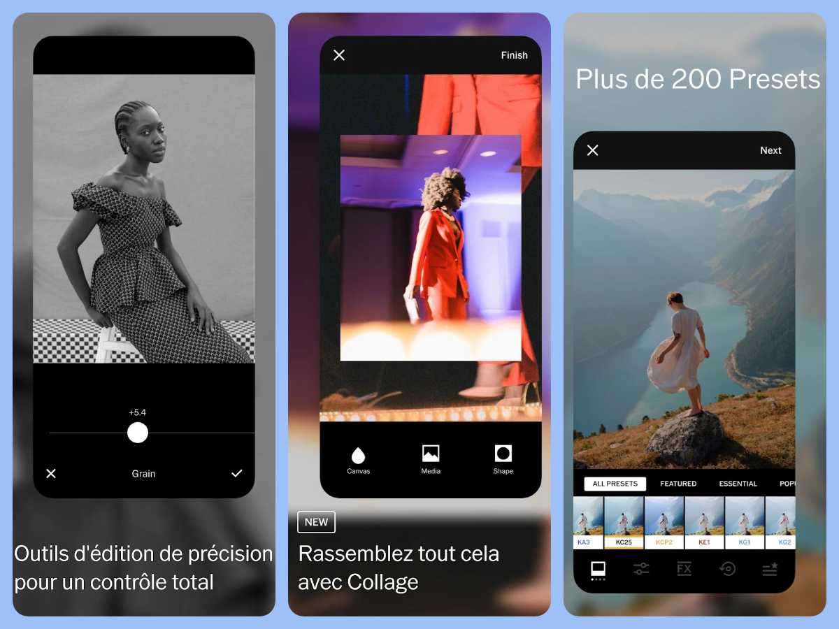 Application gratuite retouche photo de VSCO