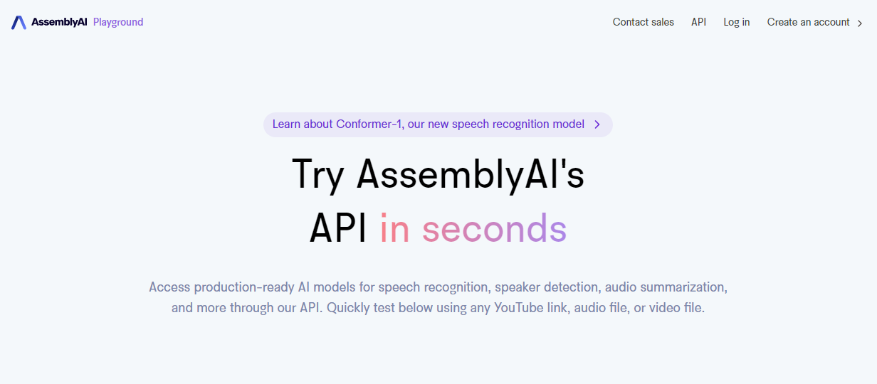 AssemblyAI Playground