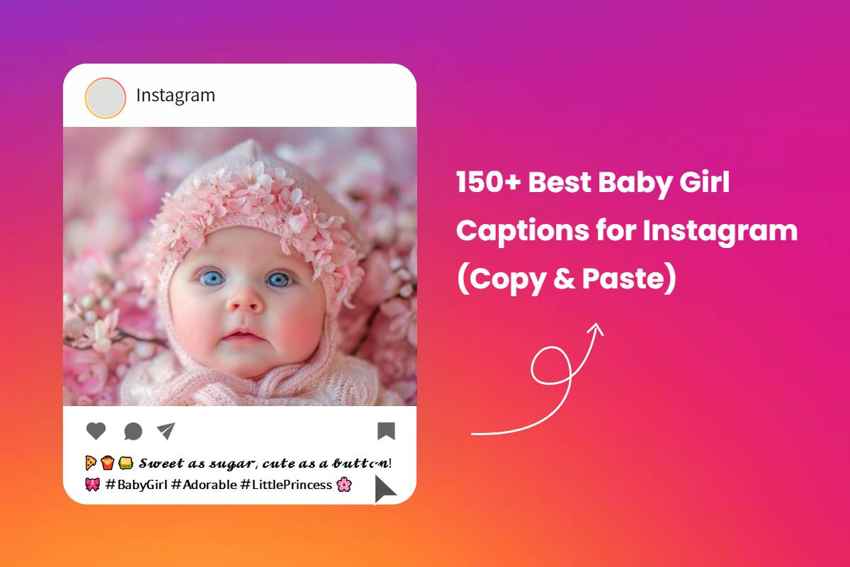 Baby girl captions for instagram showing a cute baby girl
