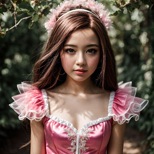 a girl in barbie pink costume