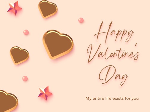 Beige Elegant Heart Valentine Day Card by Fotor