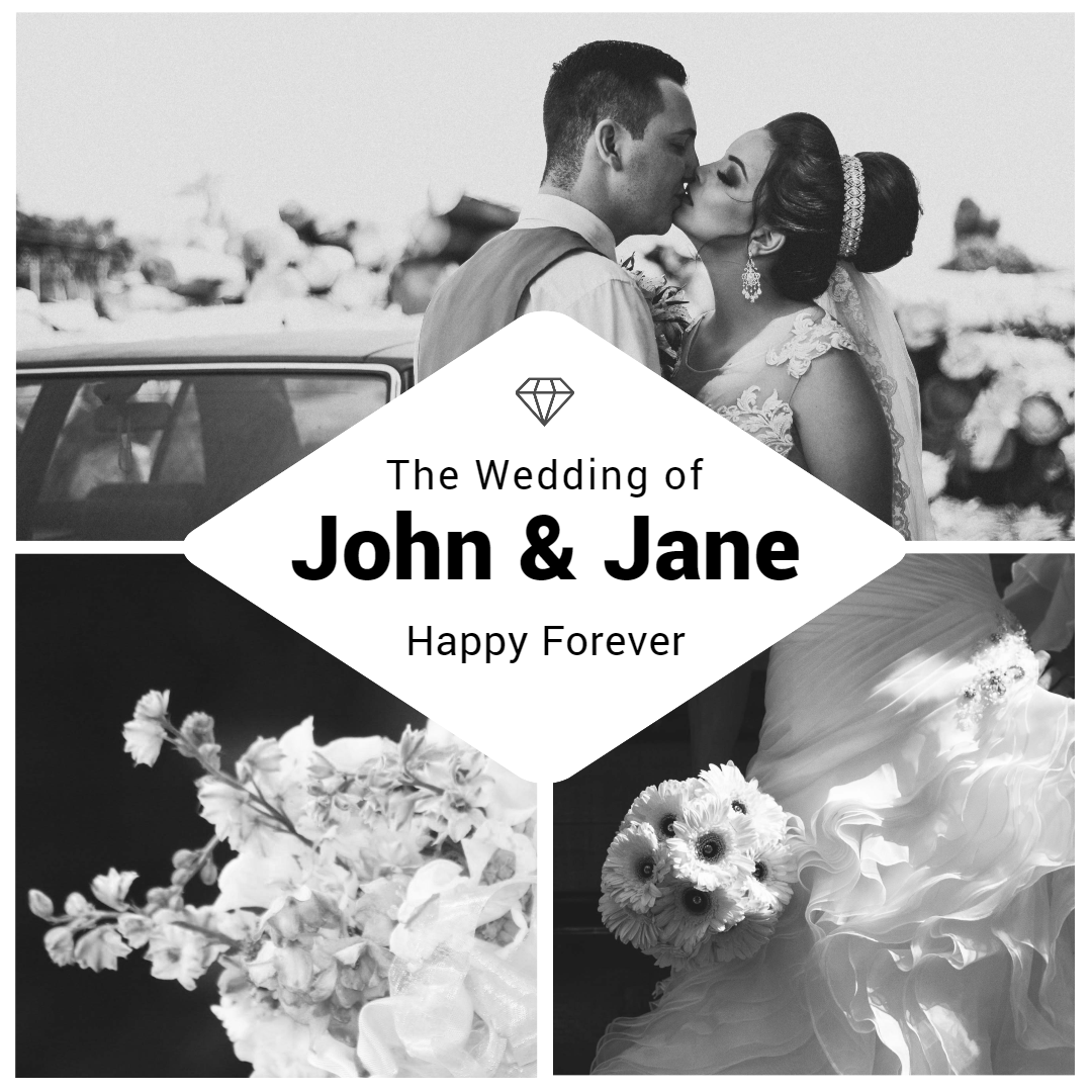balck and white wedding post template