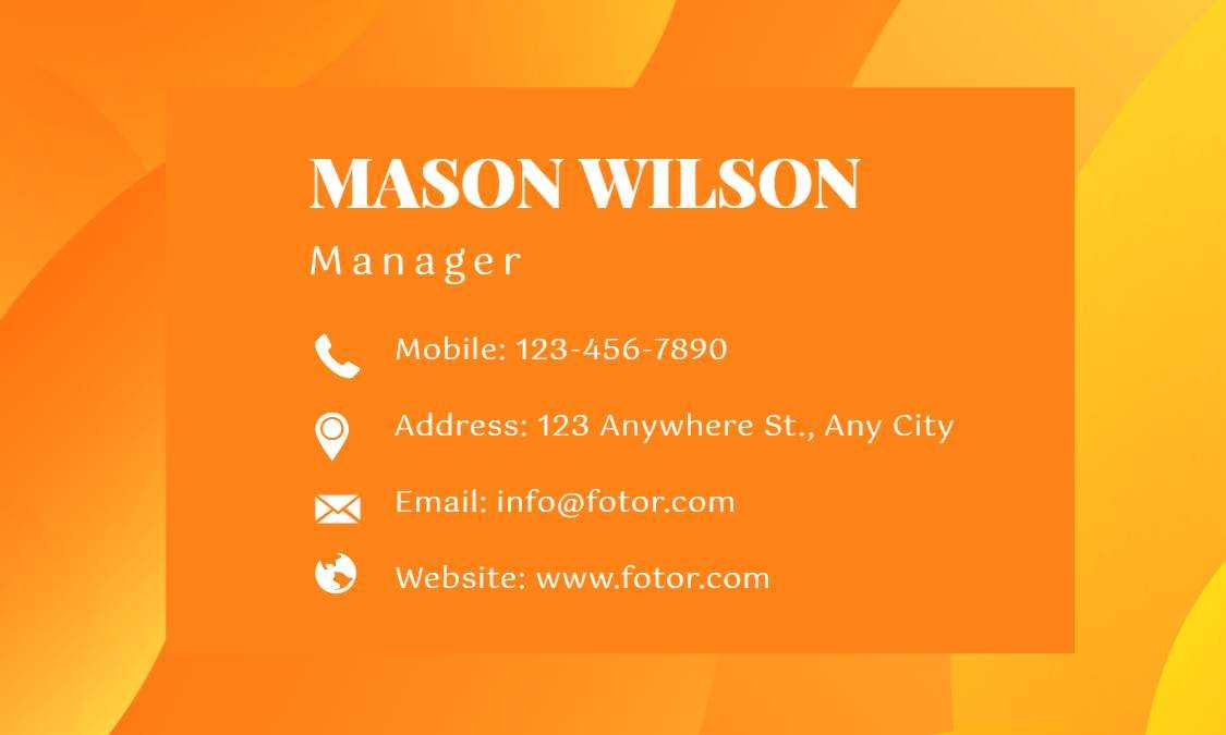 orange creative business card