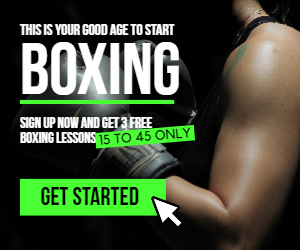 black green boxing lesson ads template