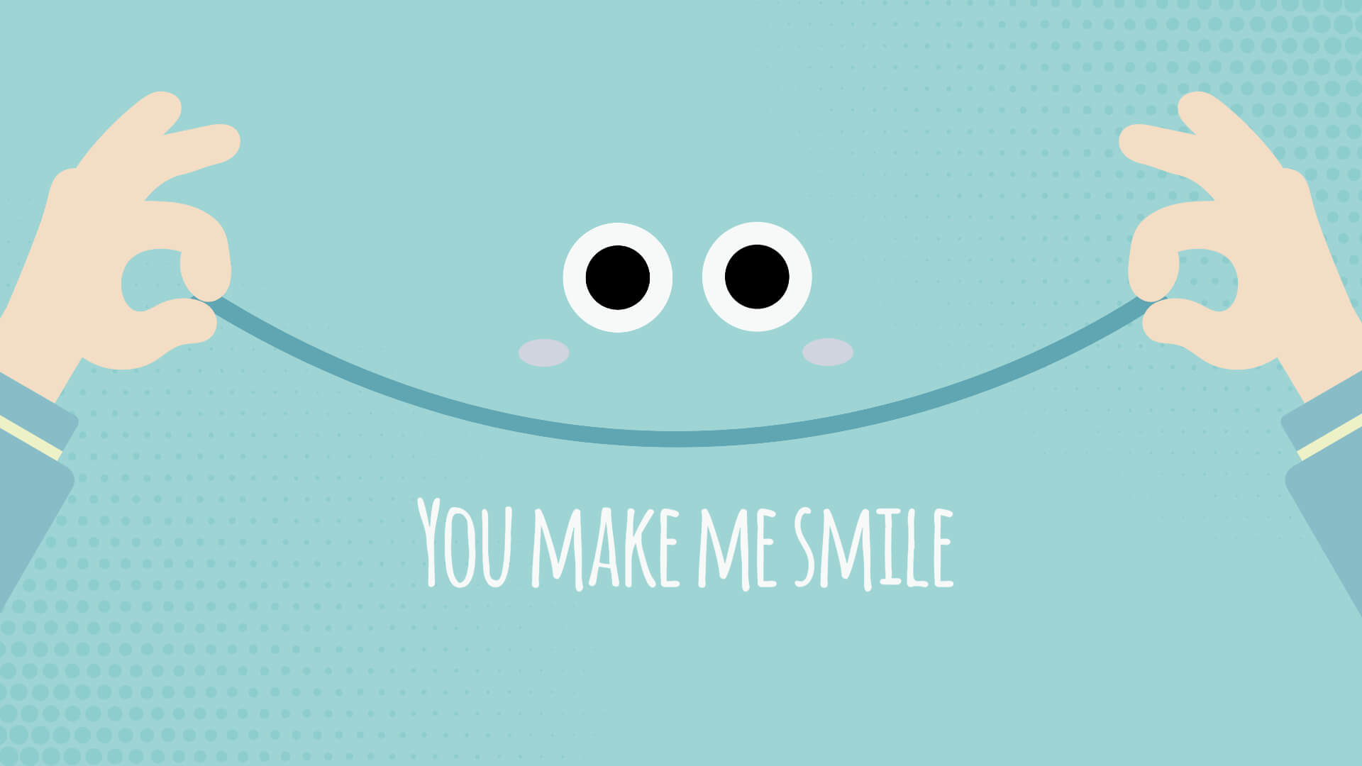 Blue Smiling Cartoon Face Wallpaper for Macbook