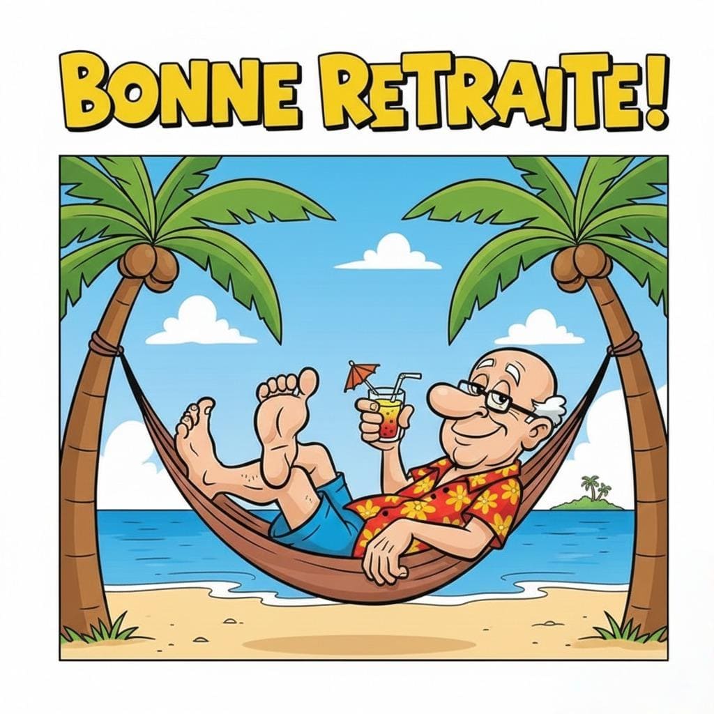 Bonne retraite plein d'humour IA