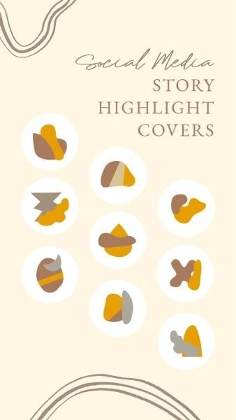 Brown And Yellow Abstract Shapes Instagram Highlight Cover