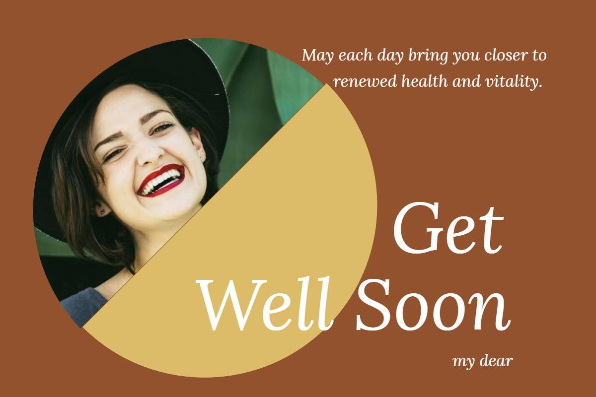 Brown get well soon card for her