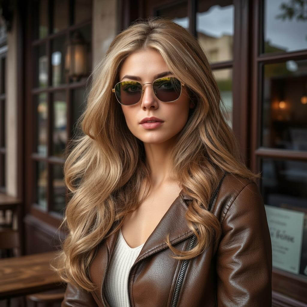 Butter Biscuit Blonde mit langen Haaren