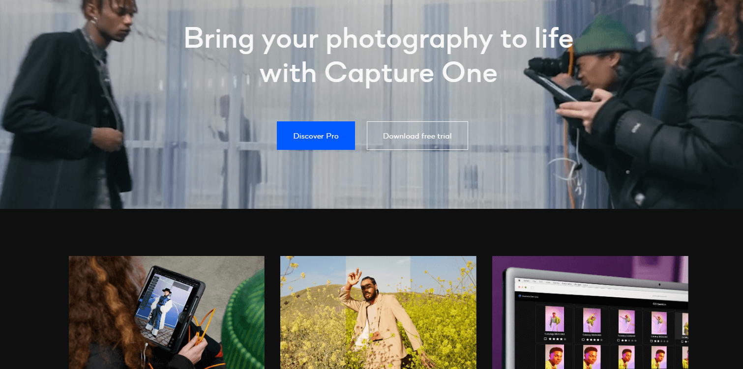 Capture One web homepage