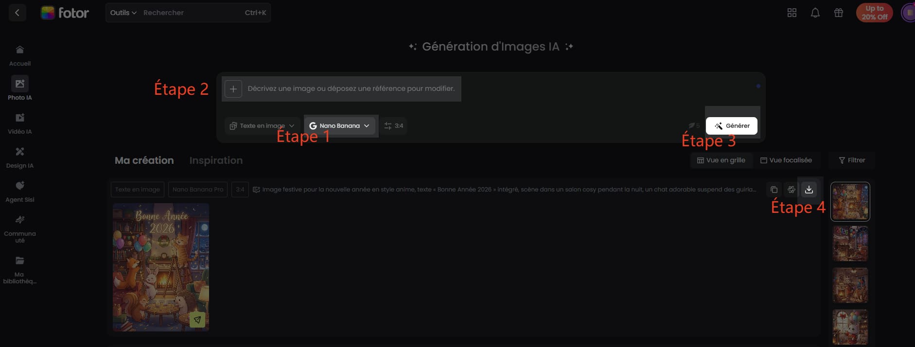Comment créer une image de bonne année 2026 gratuitement