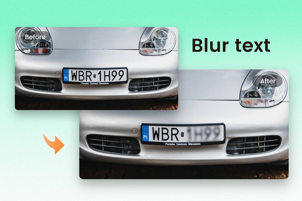comparison chart of clear and blurred license plate