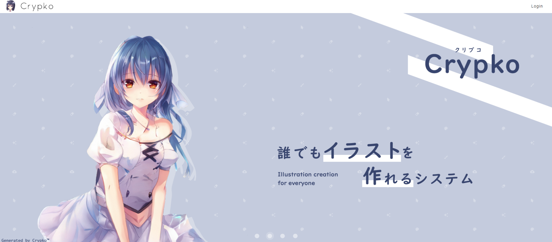 Crypko AI's anime character generation platform homepage