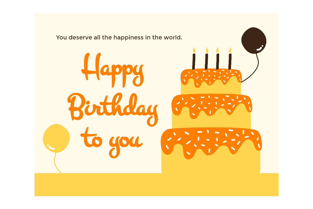 Cute Yellow Birthday Card