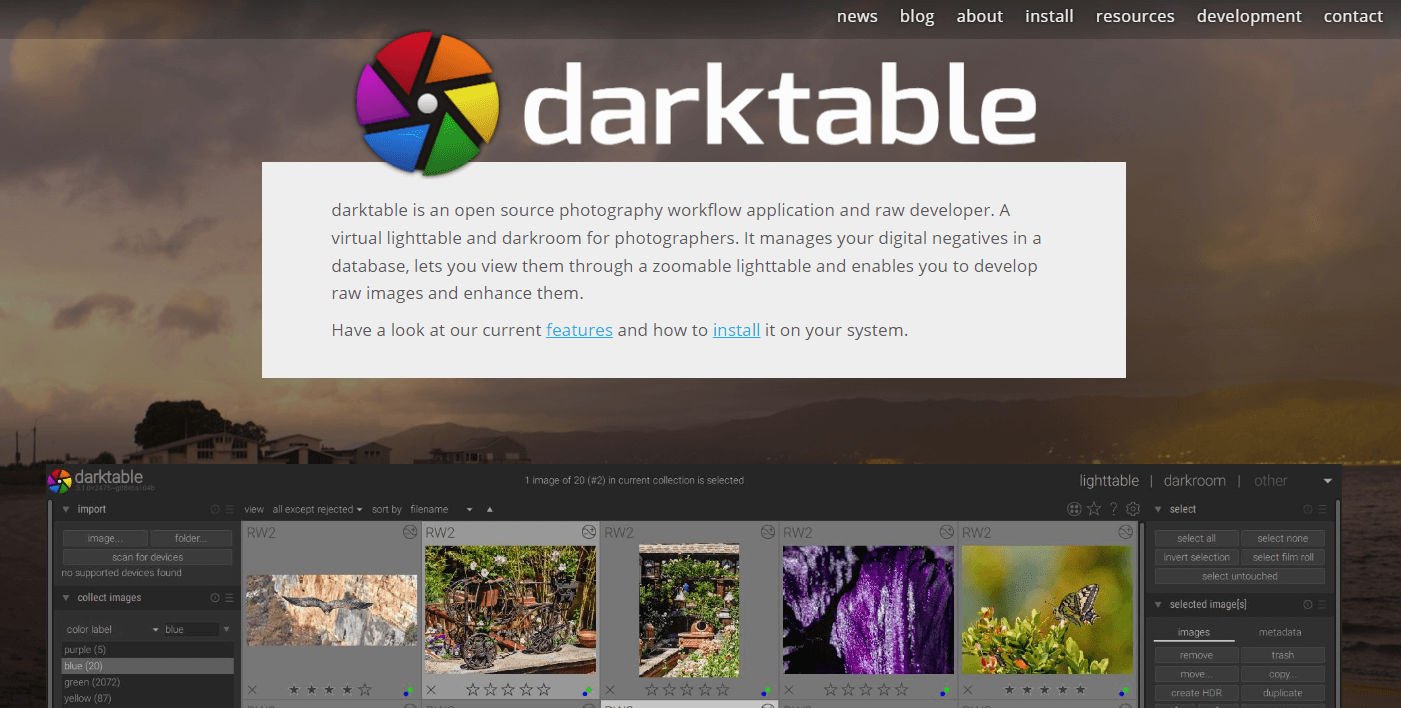 Darktable homepage
