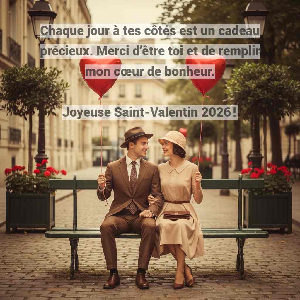 Dessin Saint-Valentin 2026 avec un message