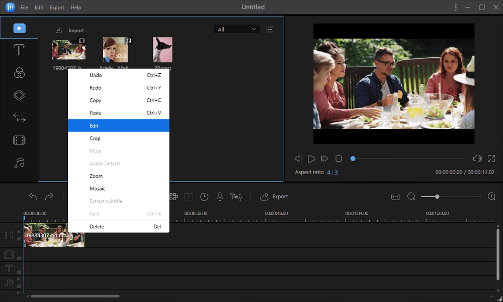 EaseUS video editor interface