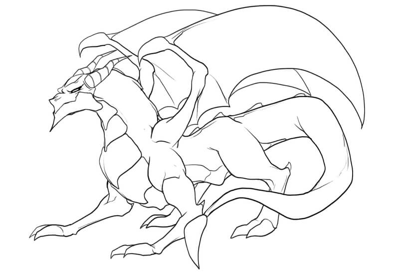 Easy How to Draw a Dragon Tutorial Video, Dragon Coloring Pages