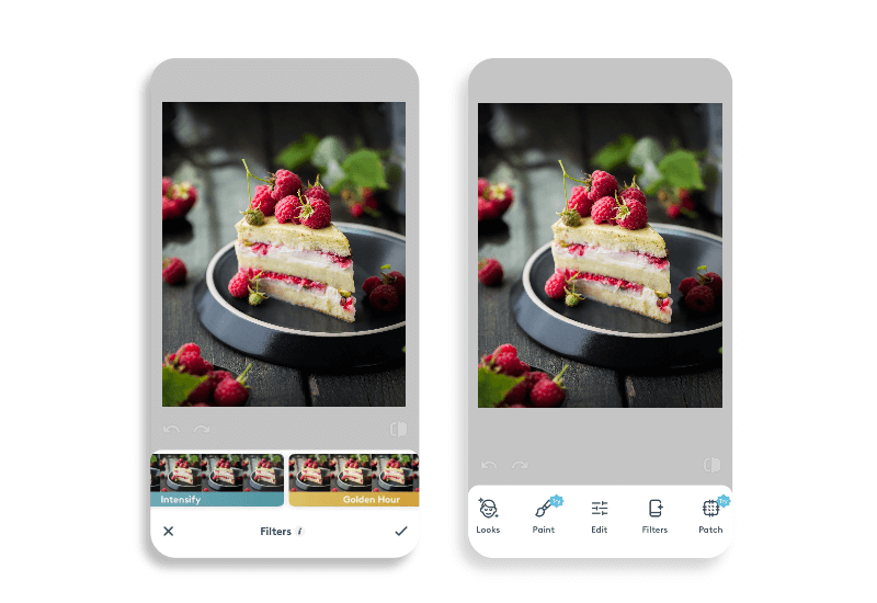 Facetune photo filter app interface