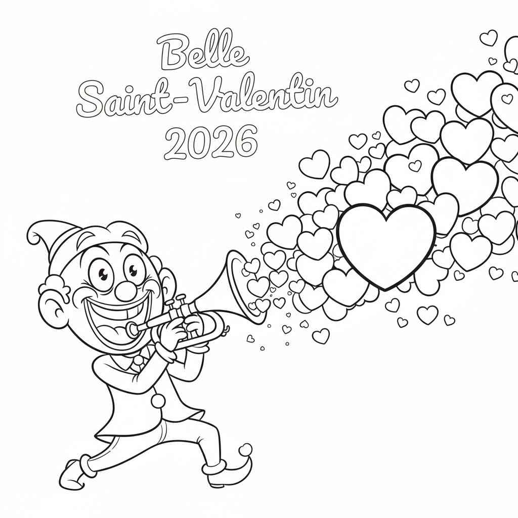 Faire un coloriage Saint-Valentin à imprimer