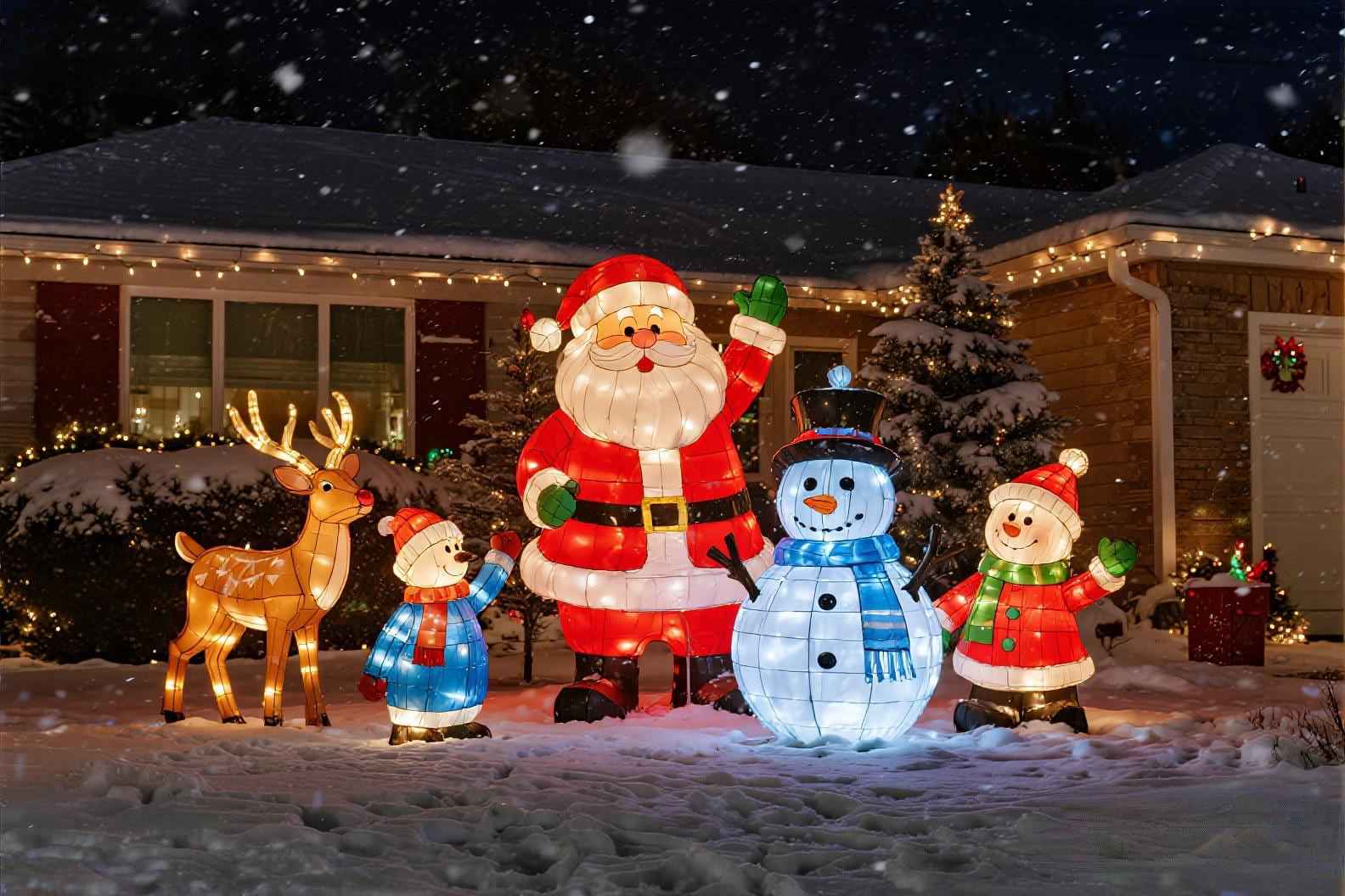 Figurines lumineuses des personnages de Noël