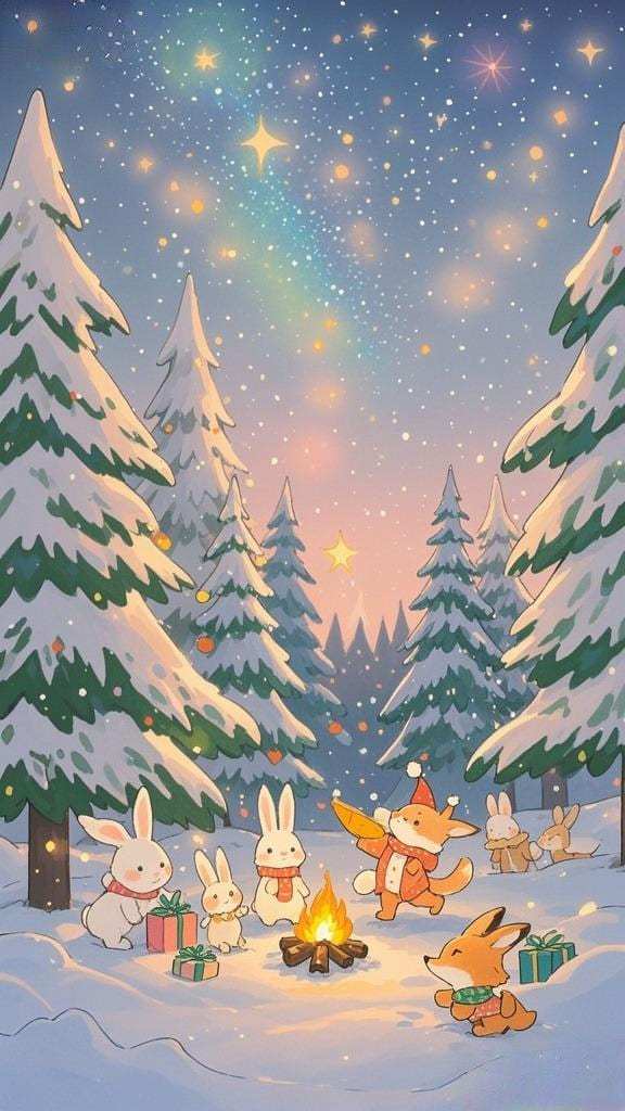 Fond d'écran de Noël gratuit avec neige qui tombe