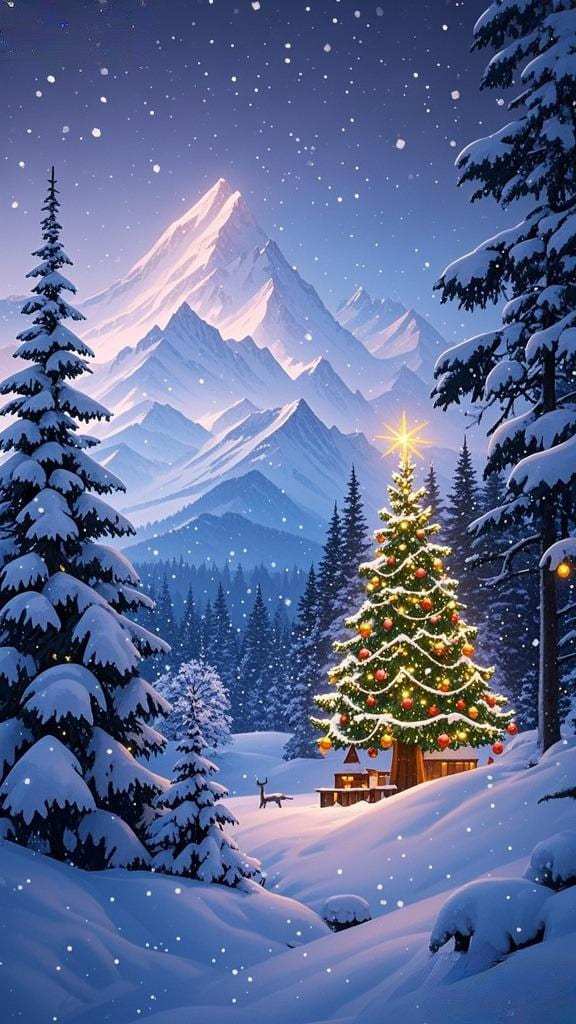 Fond d'écran de paysage de Noël