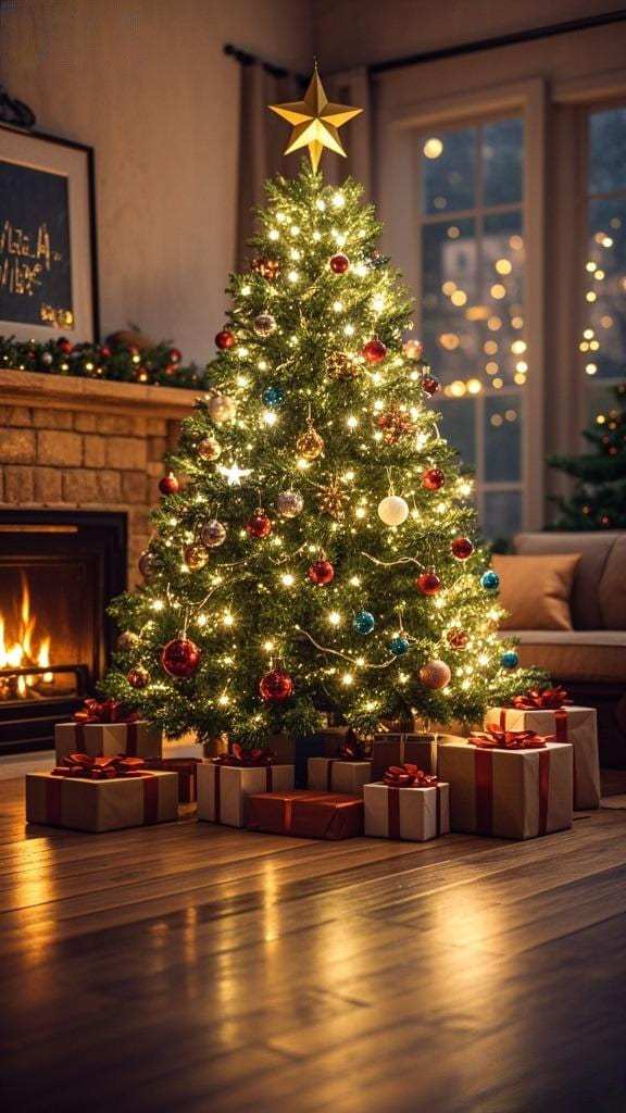 Fond d'écran sapin de Noël réaliste