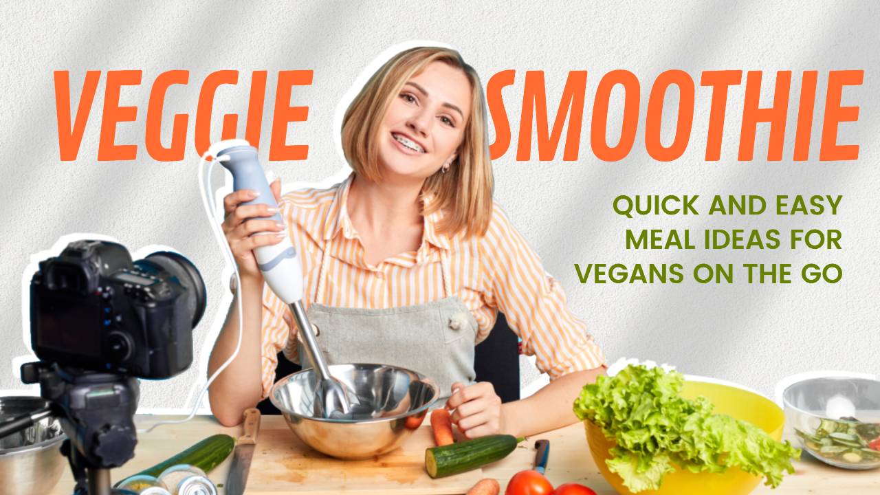 food youtube thumbnail with a woman holding a mixer