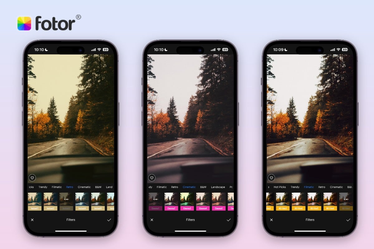Fotor app filters