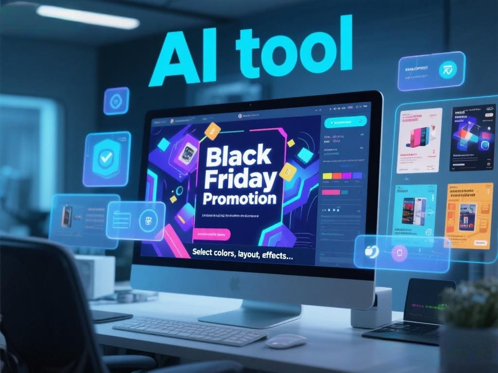 Génération d'affiches de promotion par IA pour les commerçants pendant le Black Friday