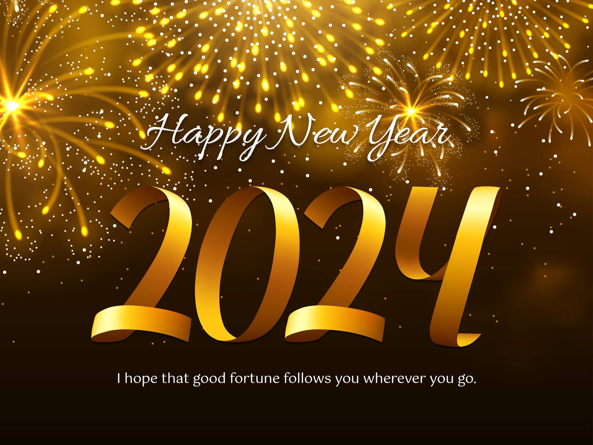 Gold Happy New Year Card Template